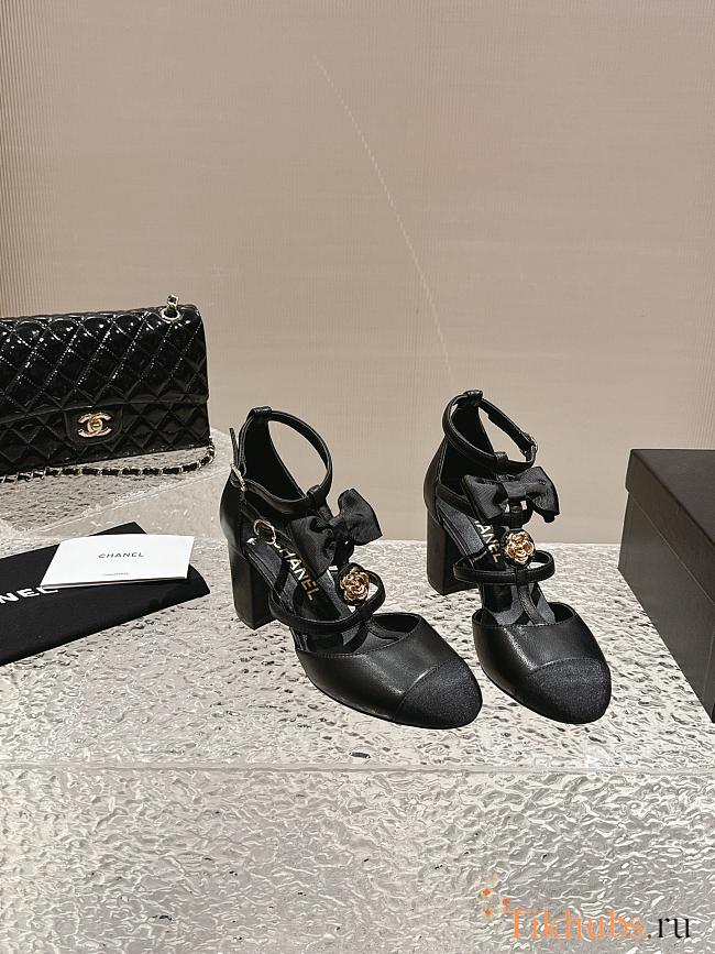 Chanel Mary Janes Black Sandals Heel 7cm - 1