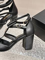 Chanel Mary Janes Black Sandals Heel 7cm - 3