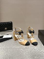 Chanel Mary Janes Beige Sandals Heel 7cm - 1