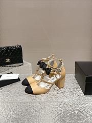 Chanel Mary Janes Beige Sandals Heel 7cm - 2