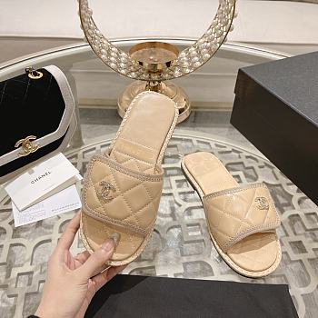 Chanel Beige Slides