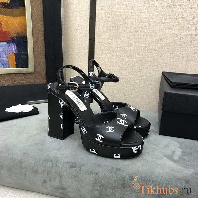 Chanel Black Sandal Heel 12cm - 1