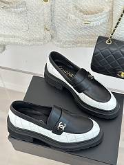 Chanel Black White Loafer - 1