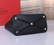 Valentino Black Leather Demilune Flap Satchel 25.5x13x20cm - 6