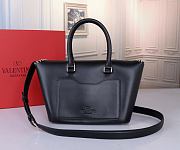 Valentino Black Leather Demilune Flap Satchel 25.5x13x20cm - 4