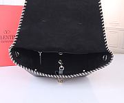 Valentino Black Leather Demilune Flap Satchel 25.5x13x20cm - 3