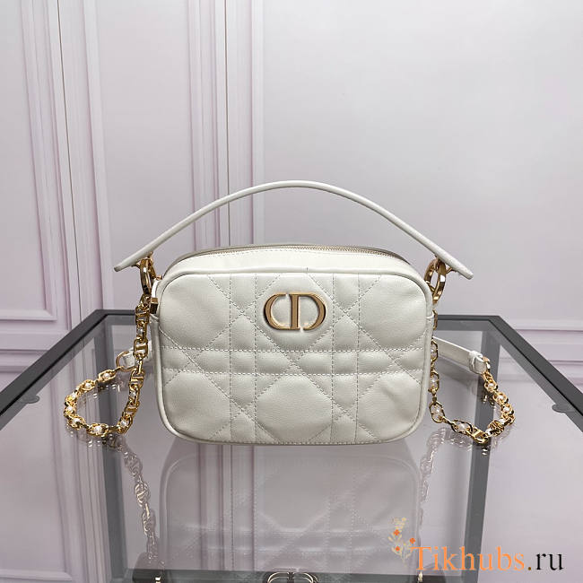 Dior Small Caro Top Handle Camera Bag White 19 x 13 x 4.5 cm - 1