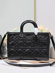 Dior Large Lady D-Sire Bag Black Macrocannage 35 x 23 x 15 cm - 1