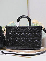 Dior Large Lady D-Sire Bag Black Macrocannage 35 x 23 x 15 cm - 6