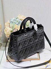 Dior Large Lady D-Sire Bag Black Macrocannage 35 x 23 x 15 cm - 5