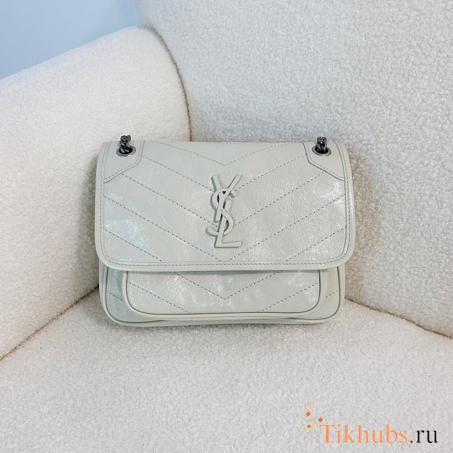 YSL Niki Baby Bag White 21x16x7.5cm - 1