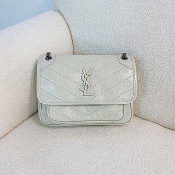 YSL Niki Baby Bag White 21x16x7.5cm