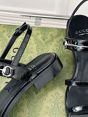 Gucci Slim Horsebit Flat Sandal Black - 5