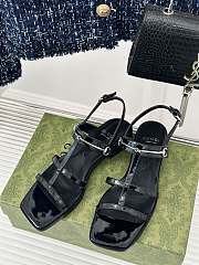 Gucci Slim Horsebit Flat Sandal Black - 3