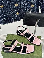 Gucci Slim Horsebit Flat Sandal Pink - 1