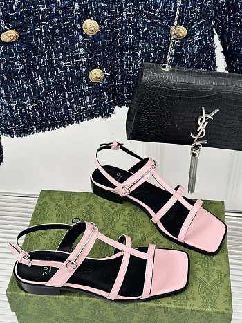 Gucci Slim Horsebit Flat Sandal Pink