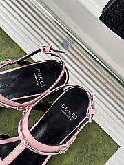 Gucci Slim Horsebit Flat Sandal Pink - 2