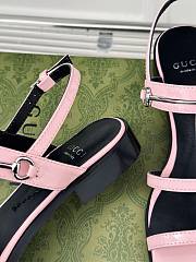 Gucci Slim Horsebit Flat Sandal Pink - 3