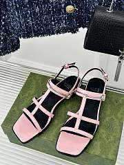 Gucci Slim Horsebit Flat Sandal Pink - 4