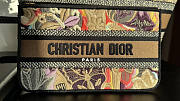 Dior Beige Muticolor Brocart Butterfly Basket Bag 27x20x8cm - 3