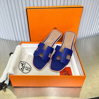 Hermes Oran Blue Slides