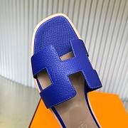 Hermes Oran Blue Slides - 5