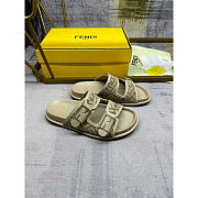 Fendi Chenille Fabric Jacquard Suede FF Sandals Nuvola Rock - 4