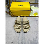 Fendi Chenille Fabric Jacquard Suede FF Sandals Nuvola Rock - 2