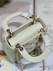 Dior Mini Lady Bag White Gold-Finish Butterfly Studs 17cm - 3