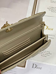 Dior Mini Miss Dior Bag Beige Gold Butterfly Studs 21x11.5x4.5cm - 6