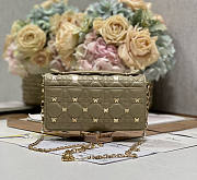 Dior Mini Miss Dior Bag Beige Gold Butterfly Studs 21x11.5x4.5cm - 5