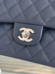 Chanel Medium Flap Bag Navy Blue Caviar Silver 25cm - 4