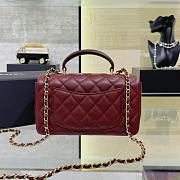 Chanel Top Handle Flap Bag Wine Gold 20cm - 4