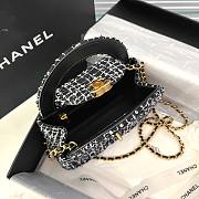 Chanel Kelly Bag Black White Tweed 13x19x7cm - 5