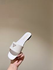 Prada White Leather Slides - 5