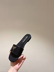 Prada Black Leather Slides - 5