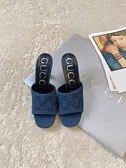 Gucci GG Slide Sandal Blue Denim 5.5cm - 3