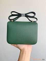 Hermes Epsom Leather Gold Lock Bag In Green Size 19 cm - 5