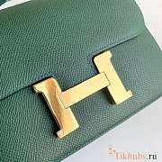 Hermes Epsom Leather Gold Lock Bag In Green Size 19 cm - 6