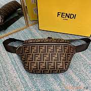 Fendi Belt Bag Embossed Tobacco Black 30x8x17cm - 1