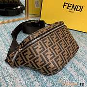 Fendi Belt Bag Embossed Tobacco Black 30x8x17cm - 2