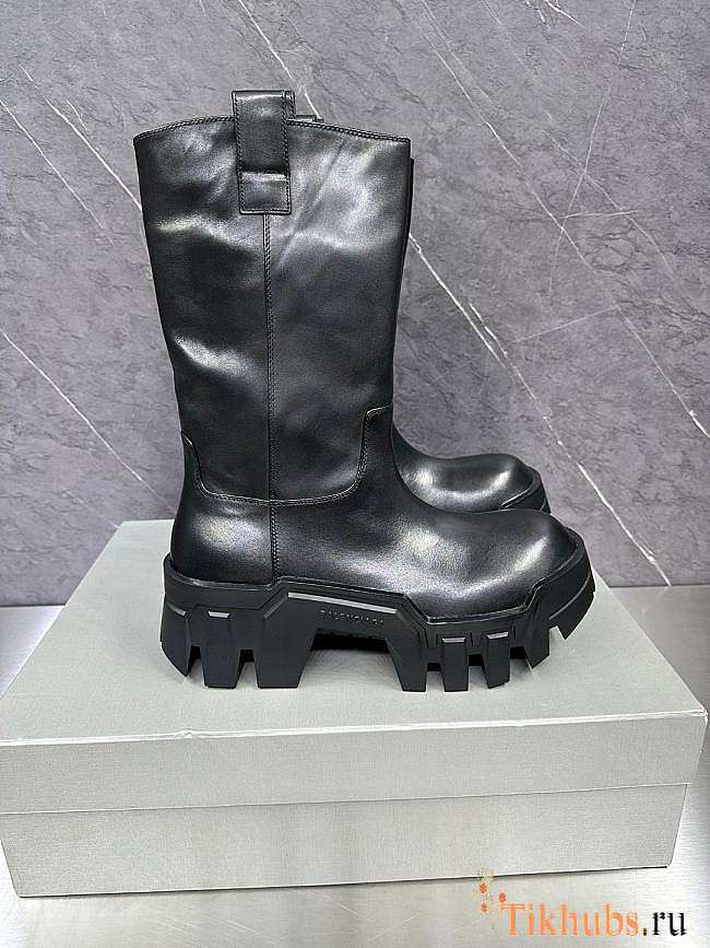 Balenciaga Bulldozer Leather Black Boots - 1