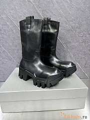 Balenciaga Bulldozer Leather Black Boots - 5