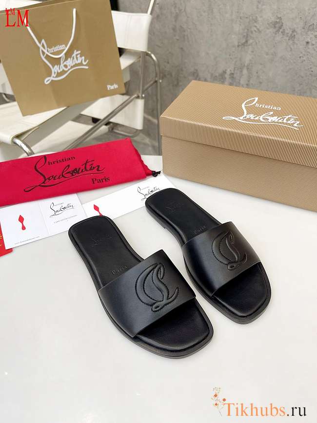 Christian Louboutin Black Mule Slippers - 1