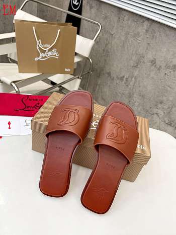 Christian Louboutin Brown Mule Slippers