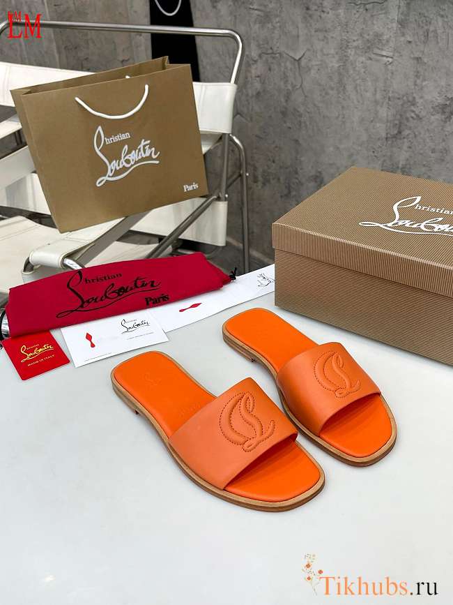 Christian Louboutin Orange Mule Slippers - 1