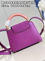 Louis Vuitton LV Mini Capucines Purple Ostrich 21x14x8cm - 5