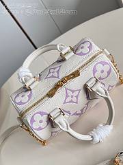 Louis Vuitton LV Speedy White Purple Bag 20cm - 2