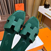 Hermes Oran Slides Dark Green - 3