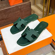 Hermes Oran Slides Dark Green - 2